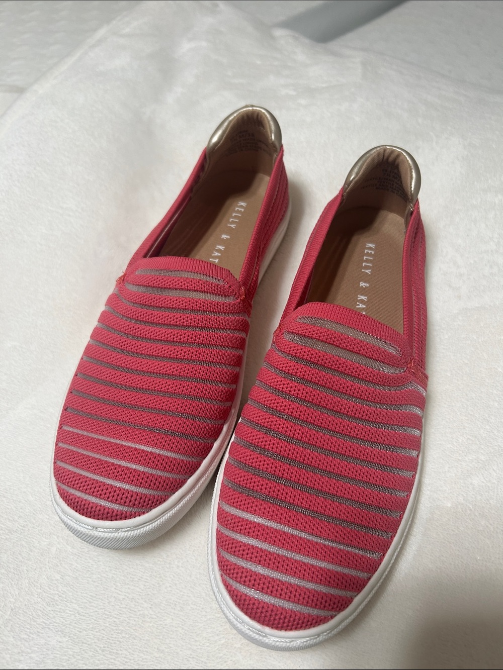 Kelly & Katie Coral-Striped Slip-On Sneakers for Women